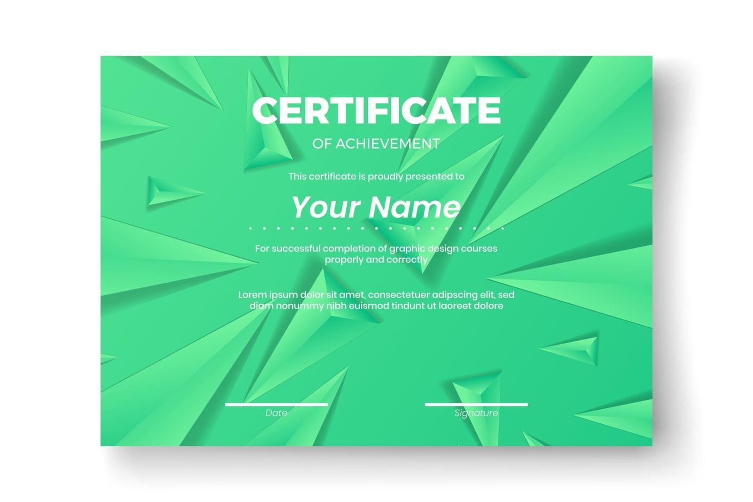 Modern certificate design with Abstract geometric  background vector