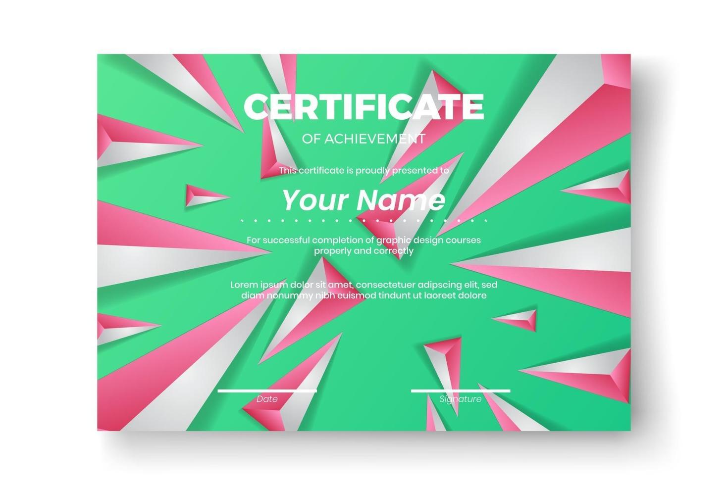 Modern certificate design with Abstract geometric  background vector