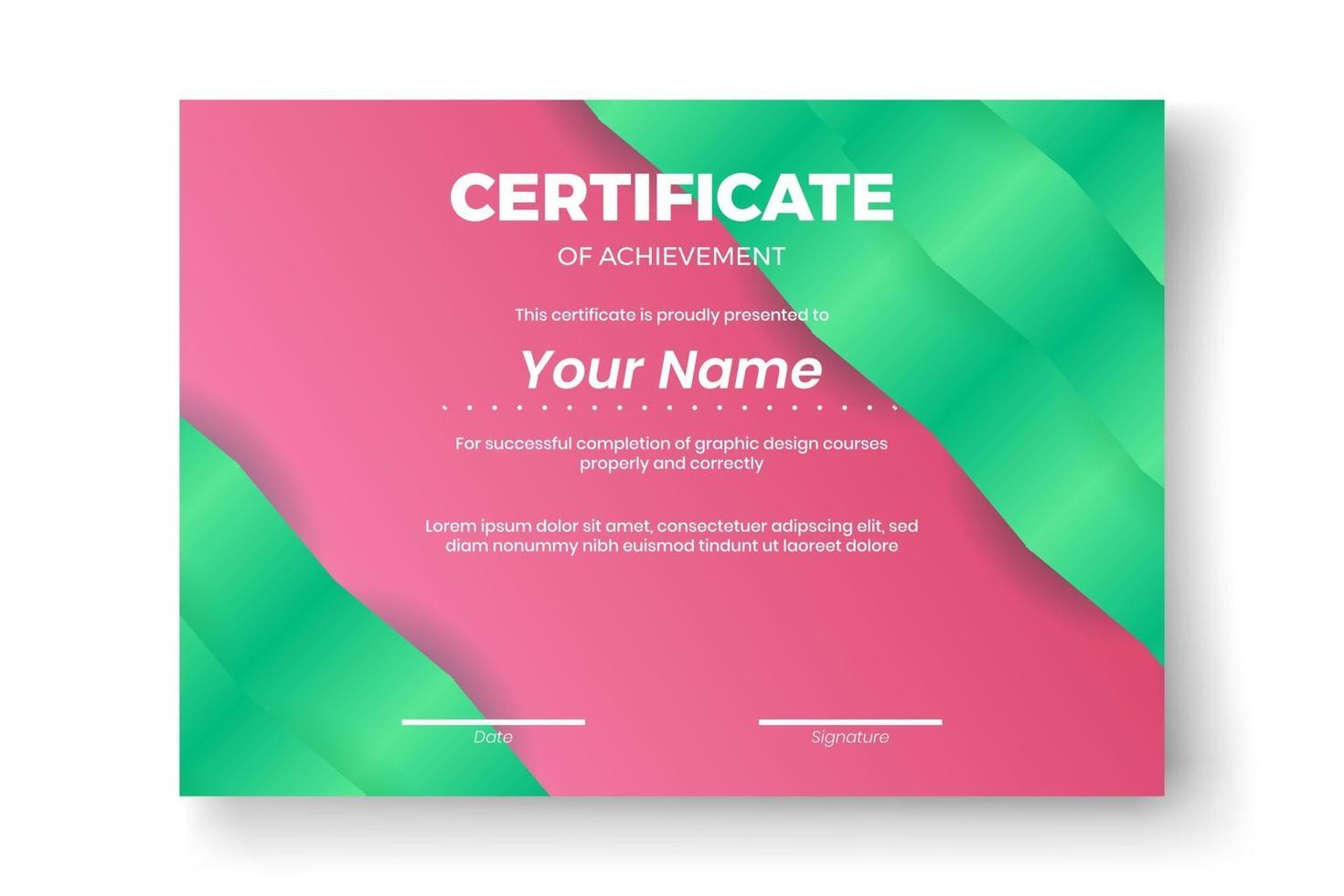 diseño de certificado moderno con fondo geométrico abstracto vector