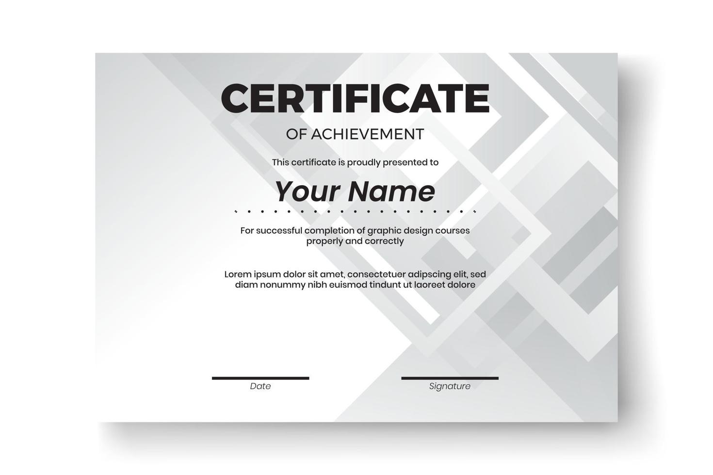 Modern certificate design with Abstract geometric  background vector