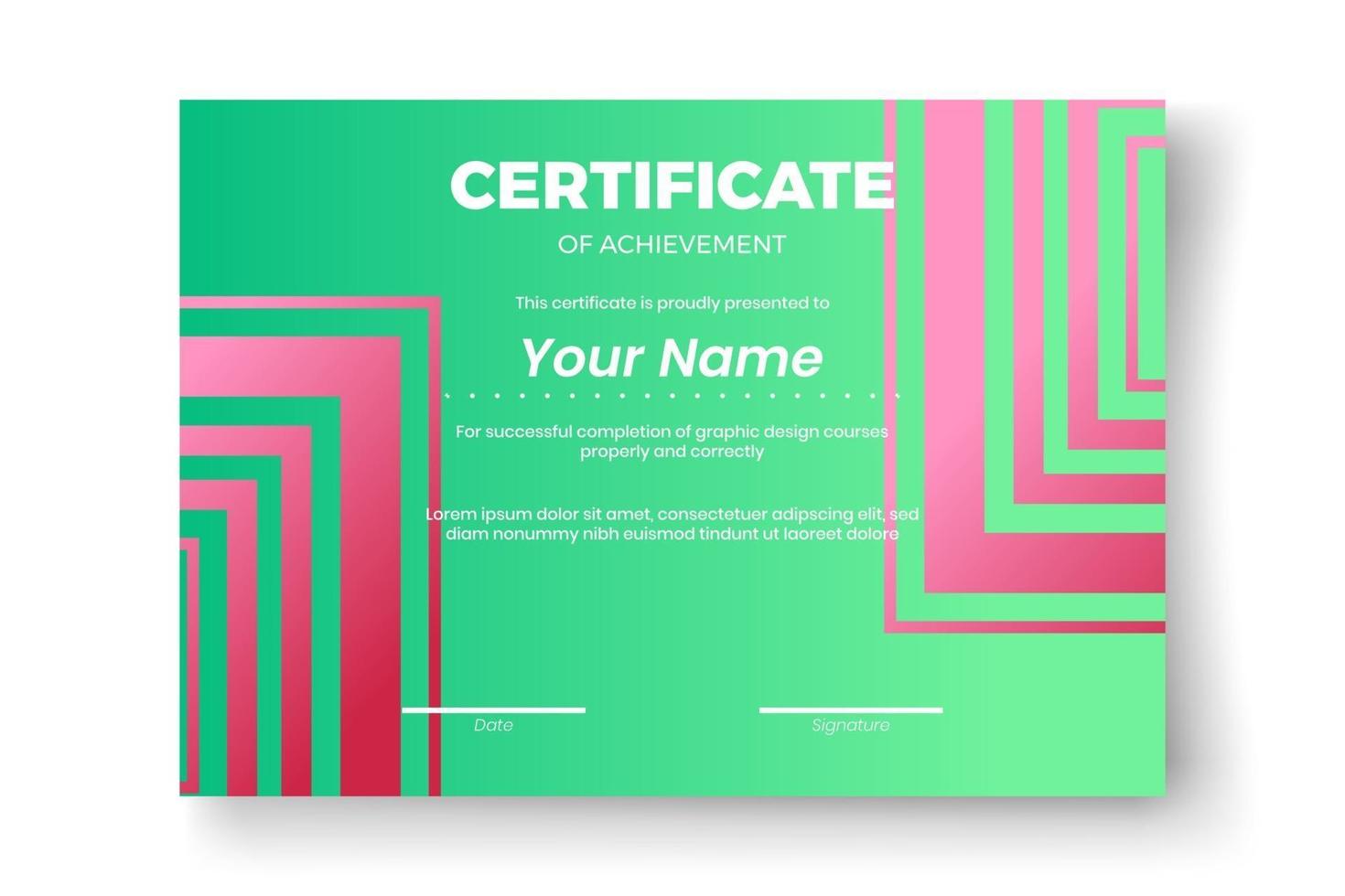 diseño de certificado moderno con fondo geométrico abstracto vector