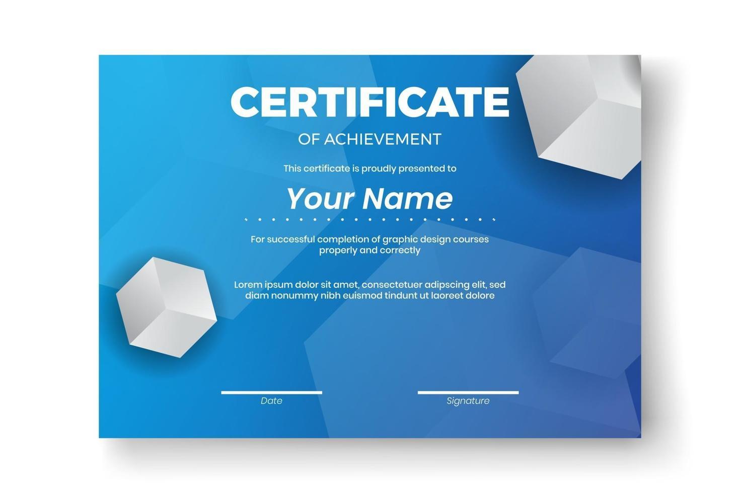 Modern certificate design with Abstract geometric  background vector