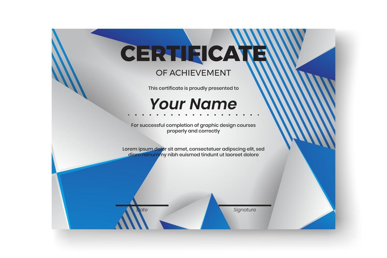 Modern certificate design with Abstract geometric  background vector