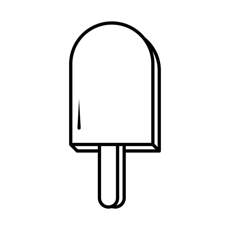 ice cream in stick pop art comic style line icon vector