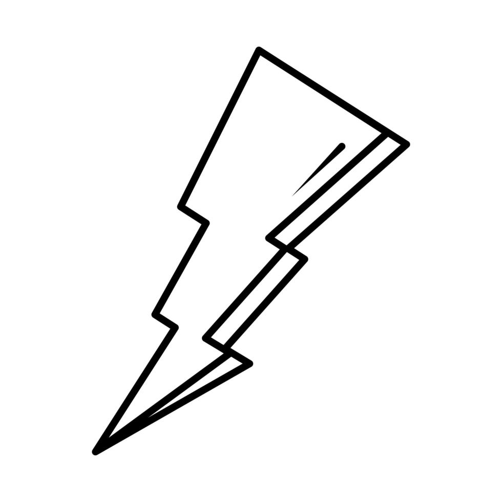thunderbolt power pop art comic style line icon vector