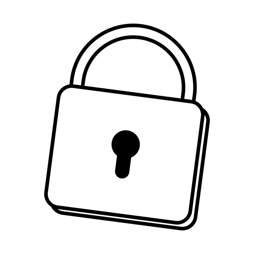 padlock pop art comic style line icon vector illustration