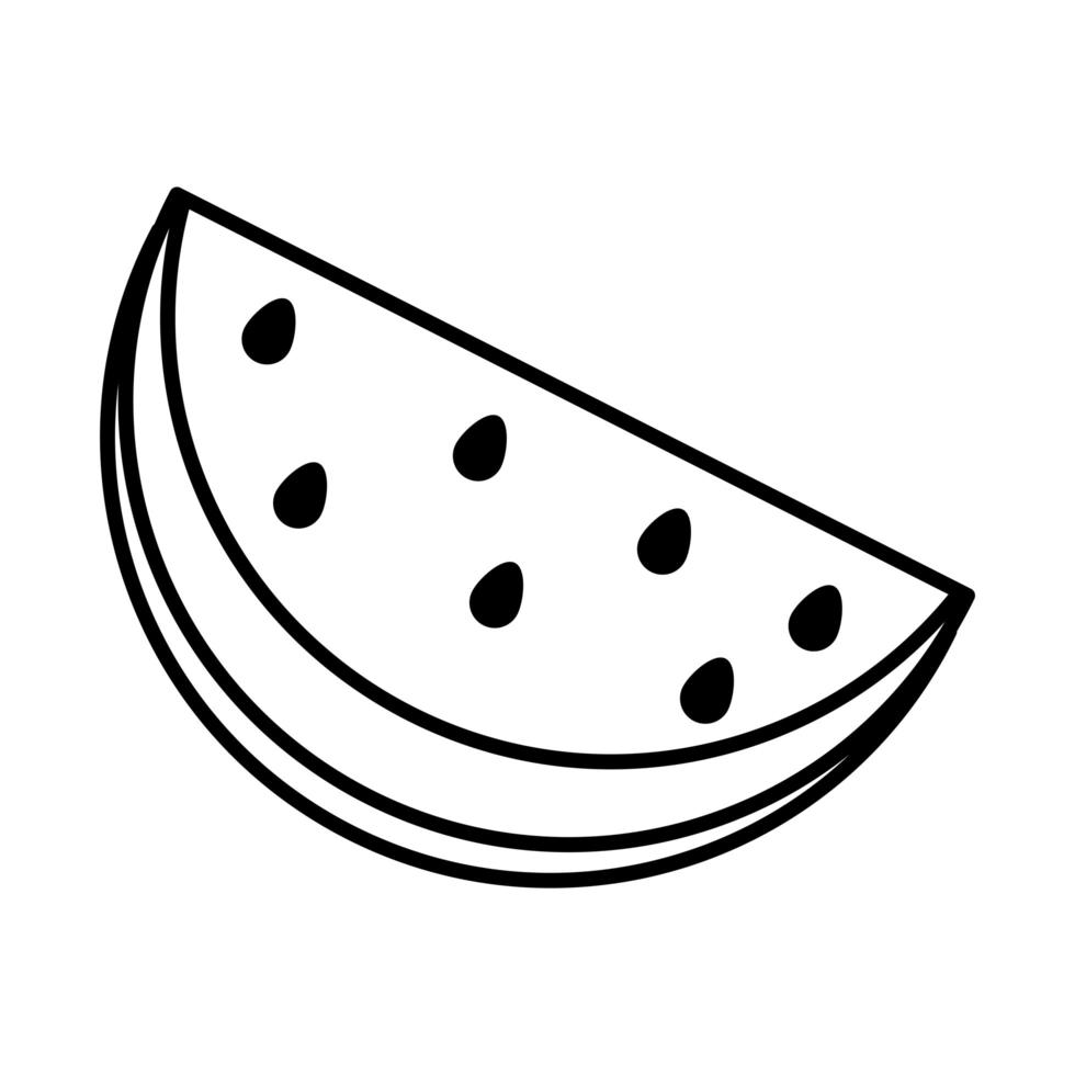 slice watermelon fruit pop art comic style line icon vector