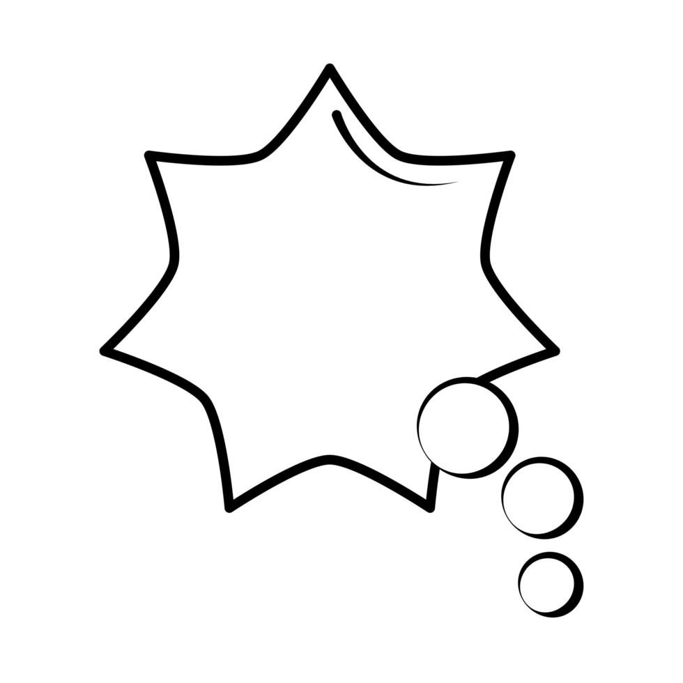 speech bubble shaped star pop art comic style line icon vector