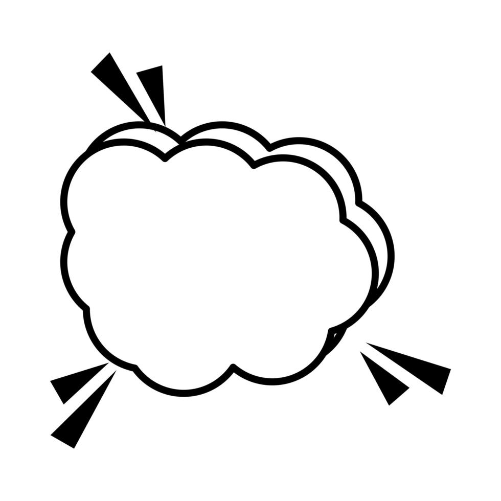 talk bubble cloud pop art comic style line icon vector