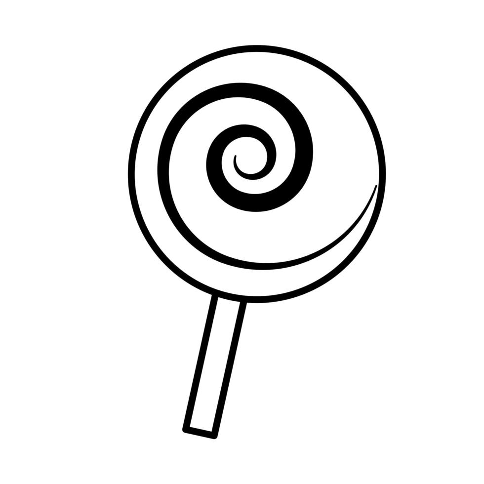spiral candy in stick pop art comic style line icon vector