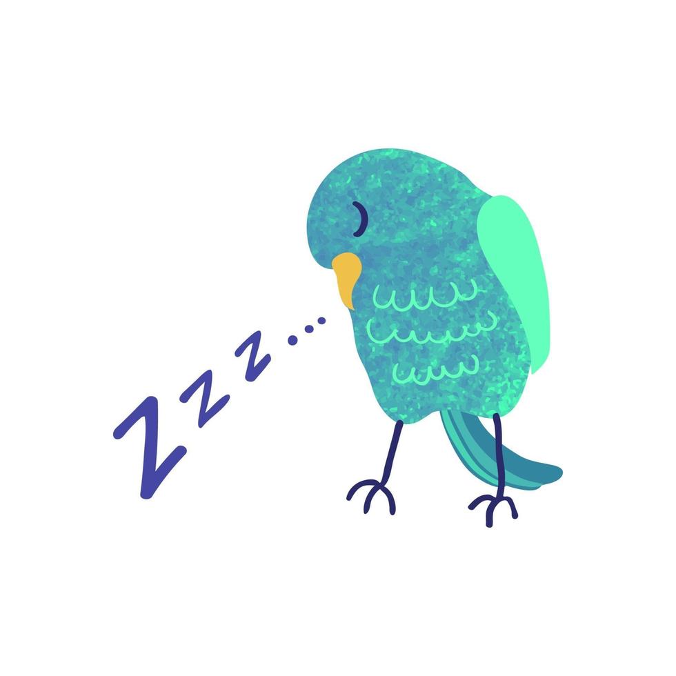 Vector colorful illustration of cute sleeping bird Can be used for childish t shirt print cloth baby wear or kids room decoration or invitation or greeting card and posters