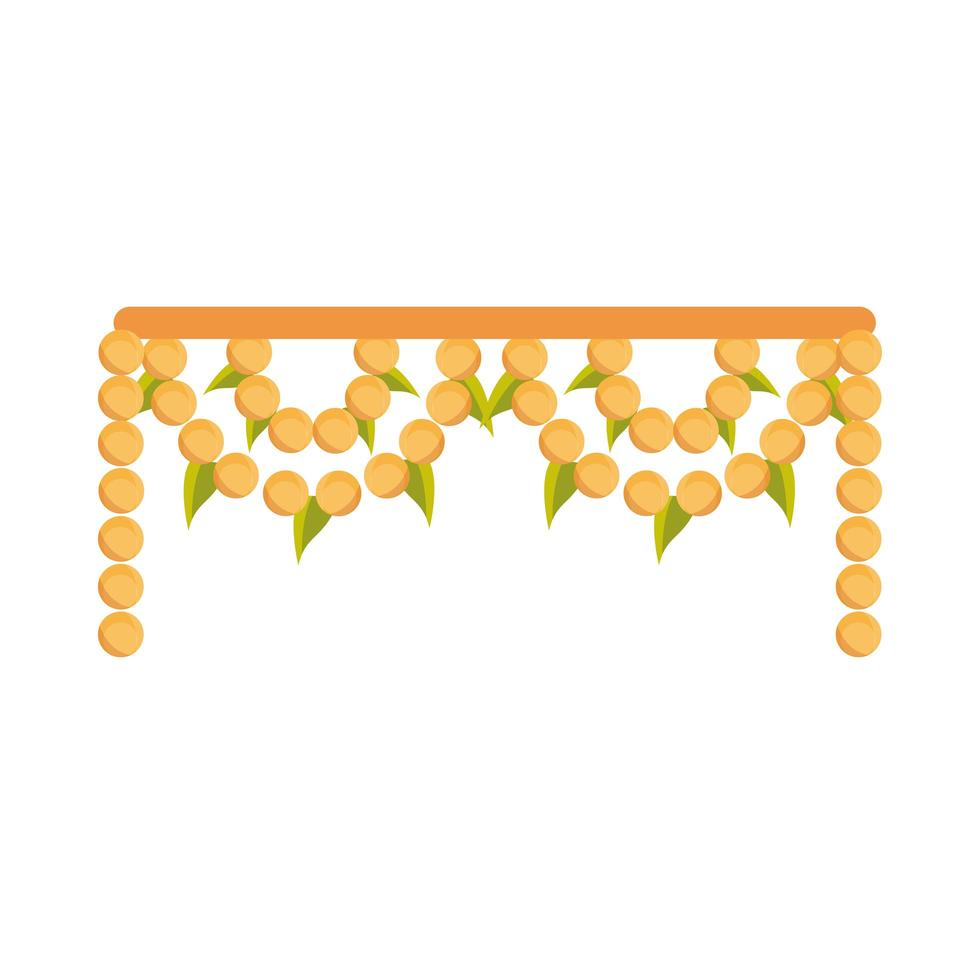 floral nature decoration garland culture hindu isolated design vector