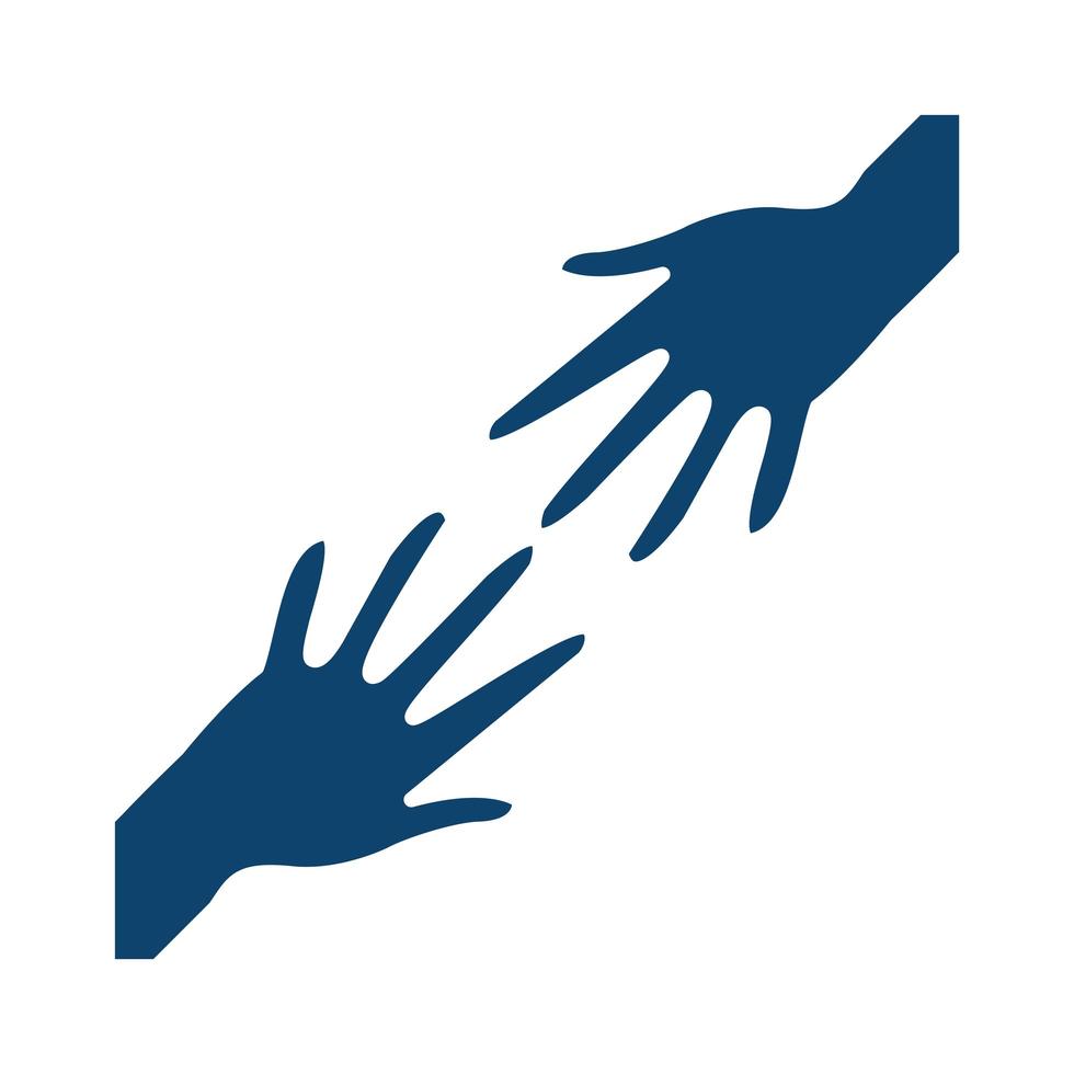 hands support gesture silhouette icon vector