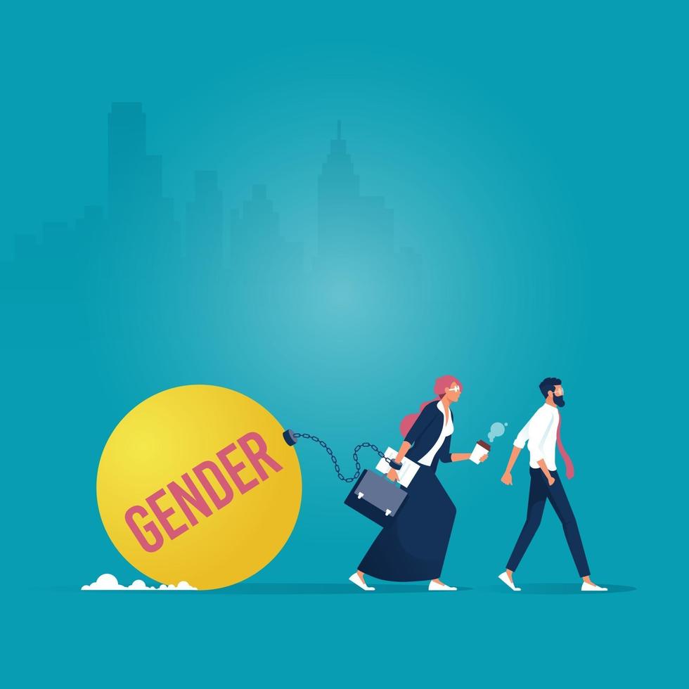 Business gender inequality vector concept