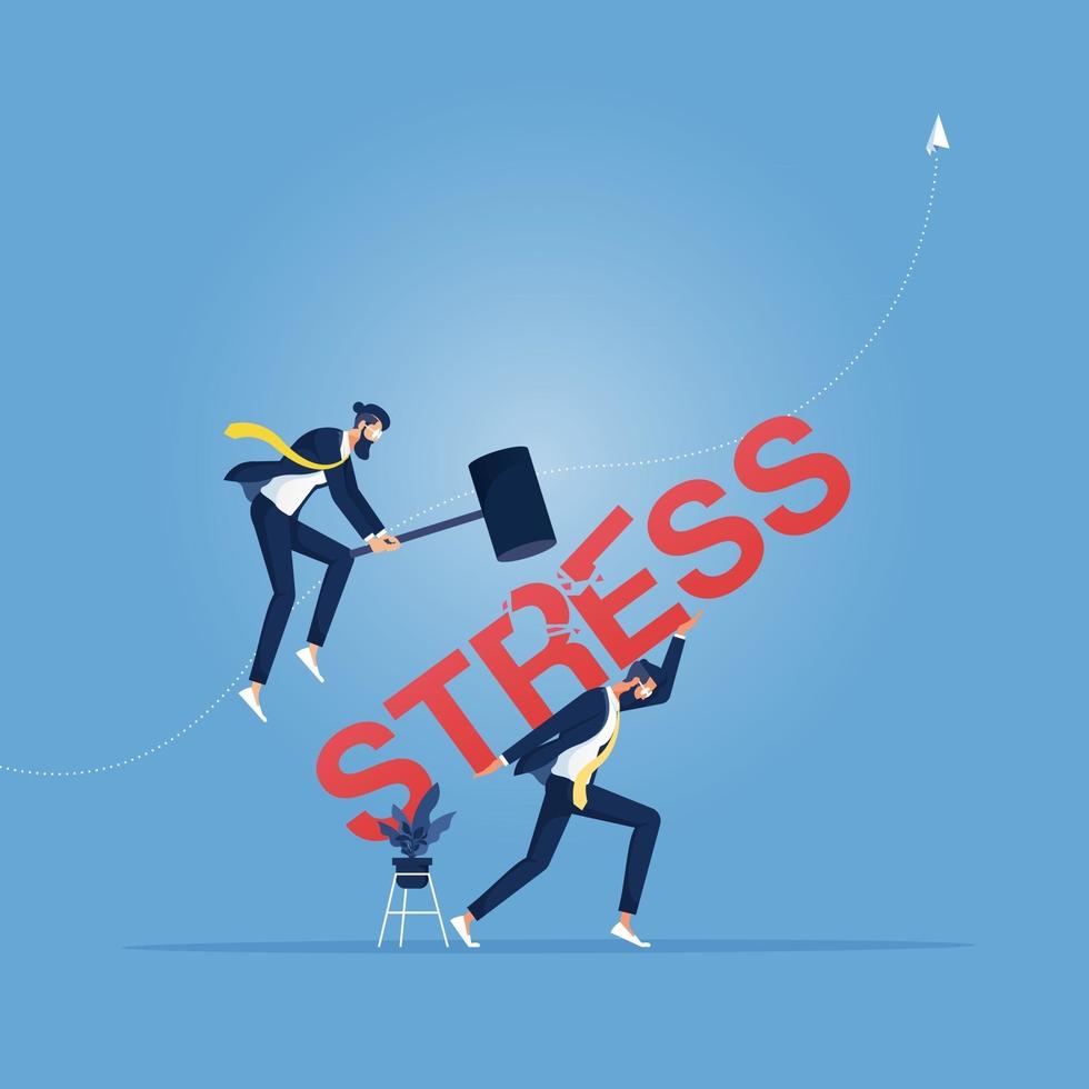 concepto de estrés y depresión vida empresarial competitiva vector