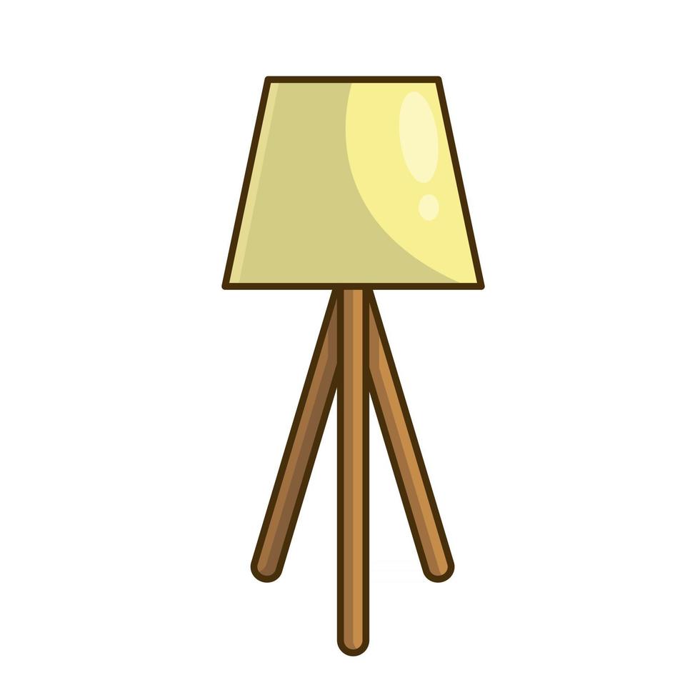 standing lamp three legged room lamp illustration vector