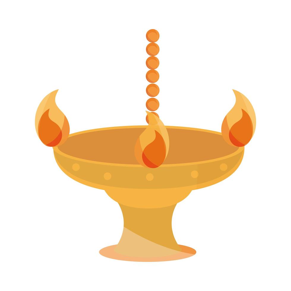happy bhai dooj ornament with candles decoration celebrated by hindus vector