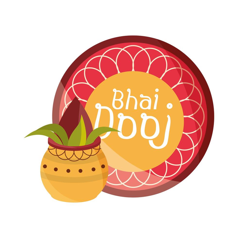 happy bhai dooj traditional ceremony celebrated by hindus vector