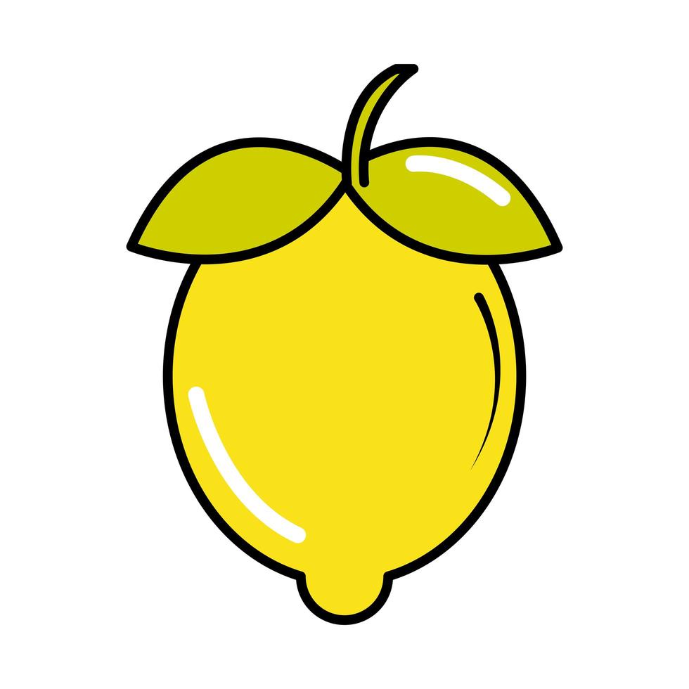 limón, fruta, cítricos, arte pop, estilo cómico, estilo, plano, icono vector
