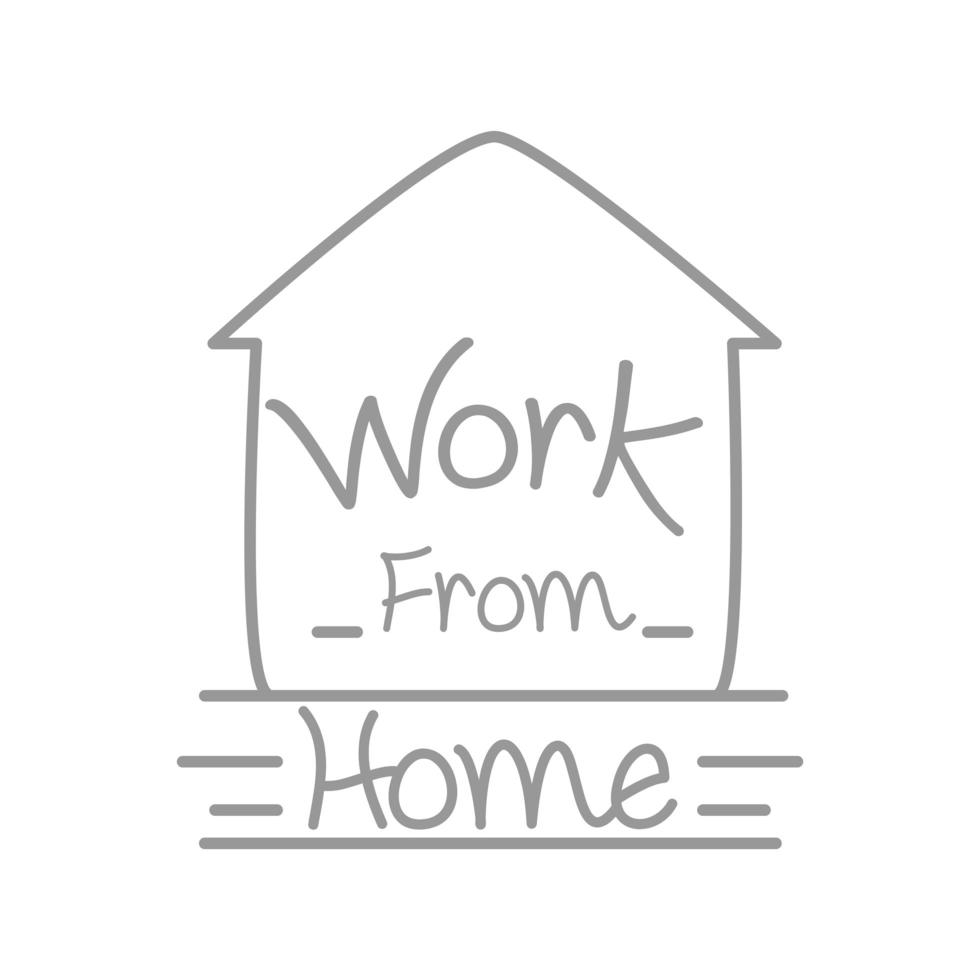 new normal work from home after coronavirus hand made line style vector