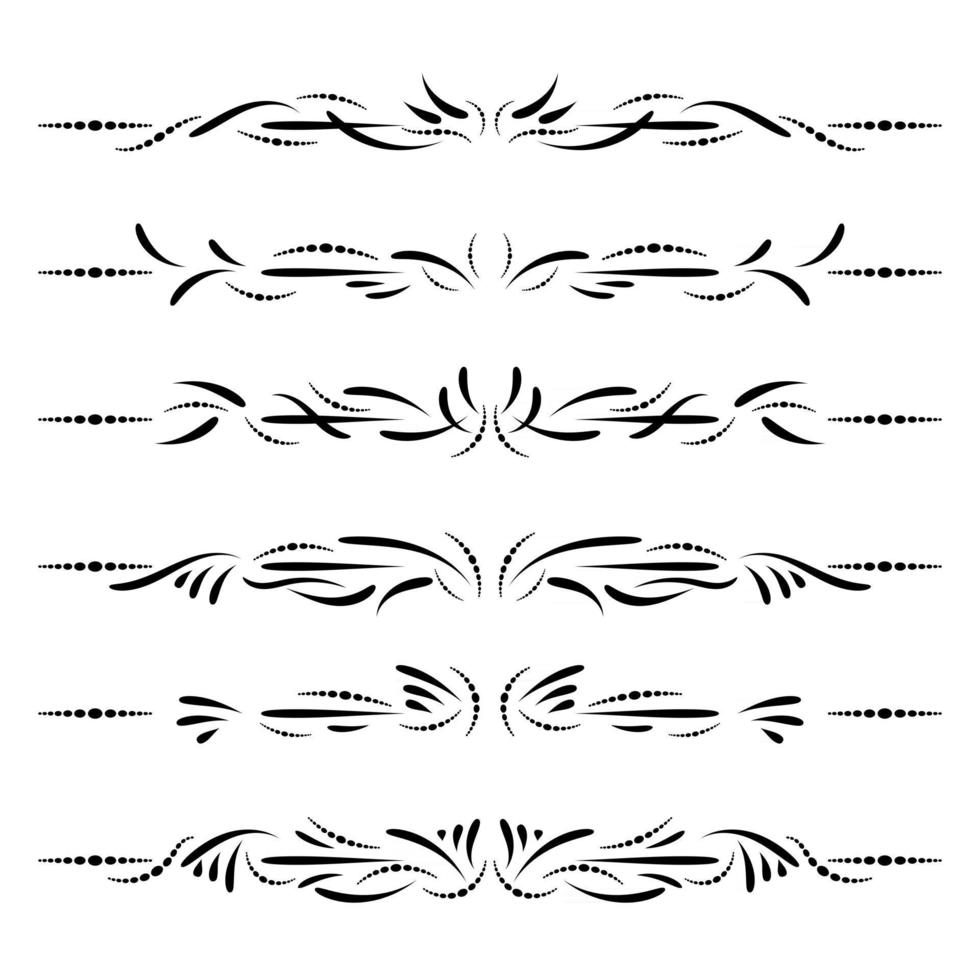 Fashion dividers. Underlines and text separators. Vector collection. Isolated vector set of borders for text, invitations, cards, books, menus. Design element.