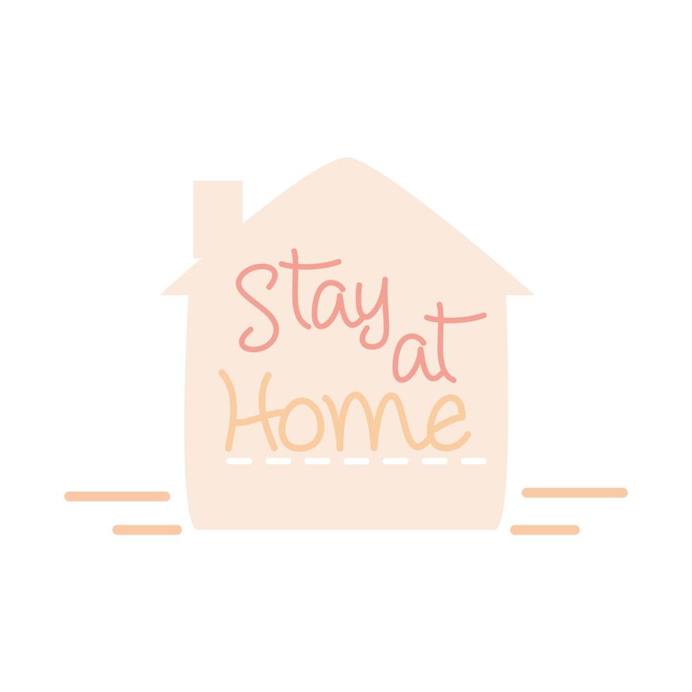 new normal stay at home after coronavirus hand made style flat vector