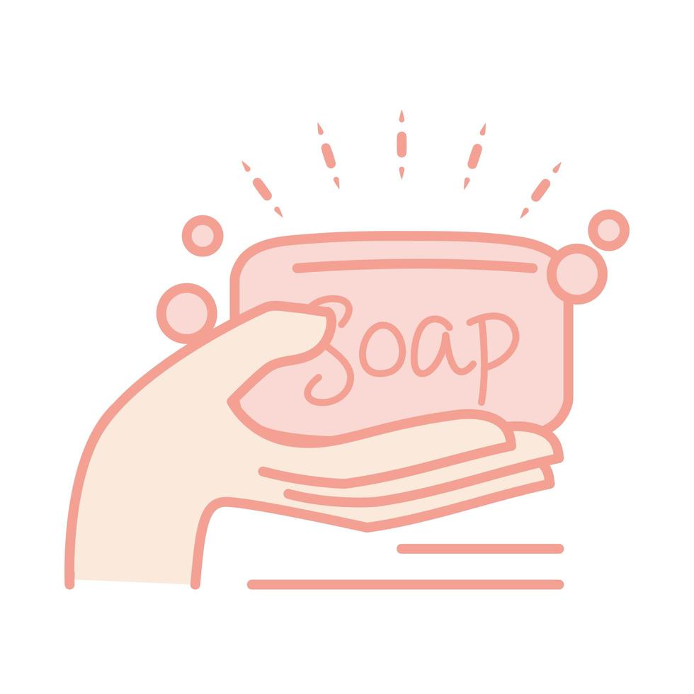 new normal wash hands with soap after coronavirus hand made style flat vector