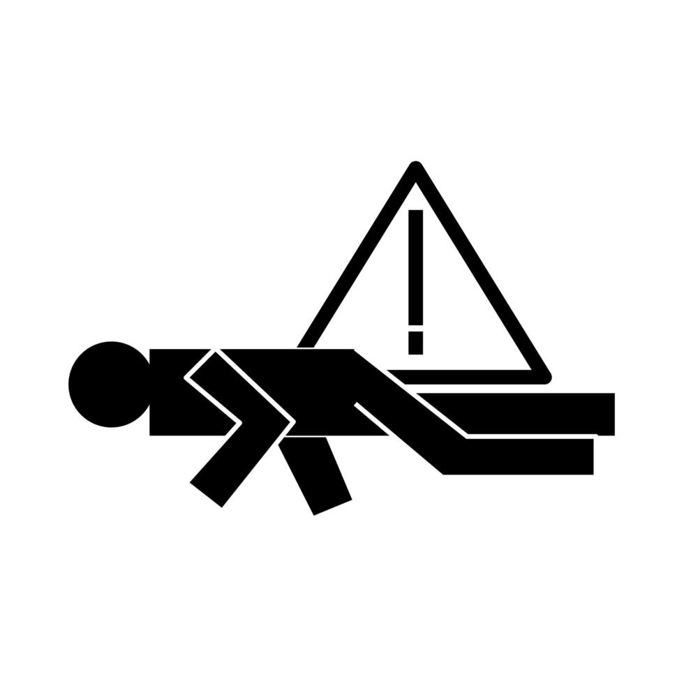 human figure Fainting health pictogram silhouette style vector