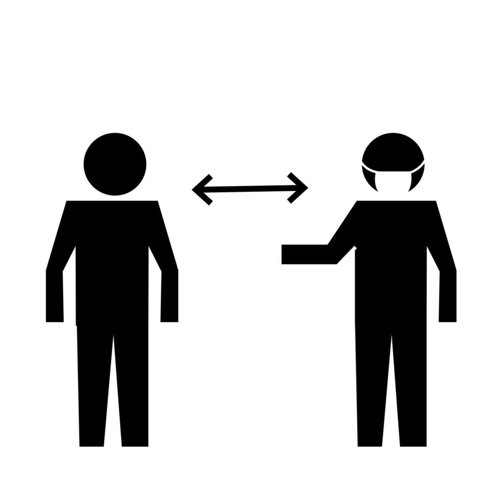 figure using face mask health pictogram silhouette style vector