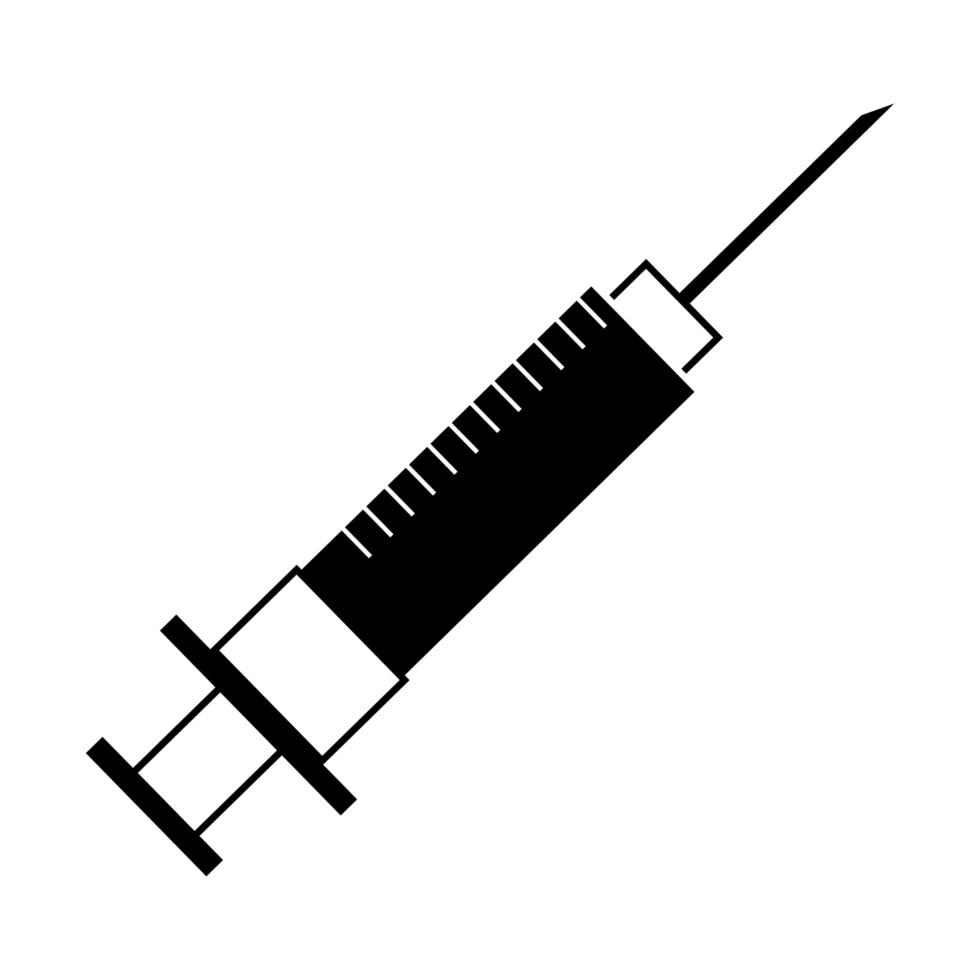 syringe injection health pictogram silhouette style vector