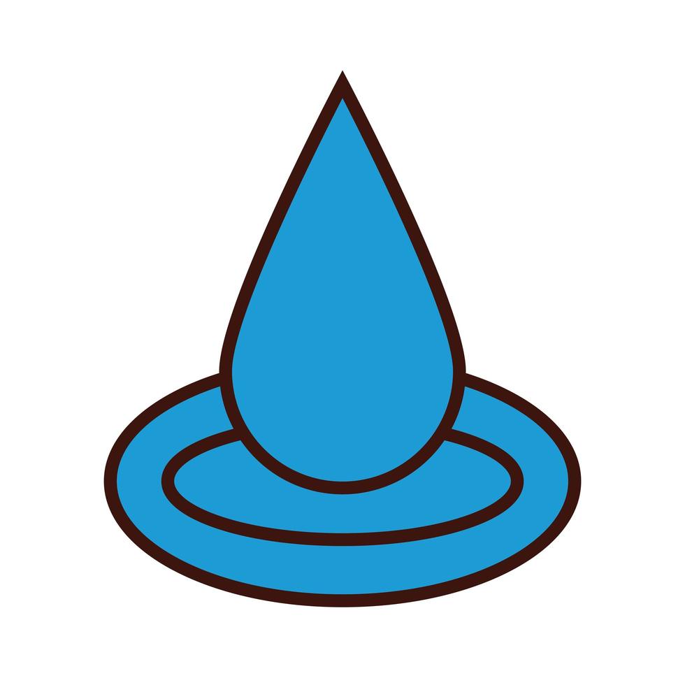 water drop line and fill style icon vector