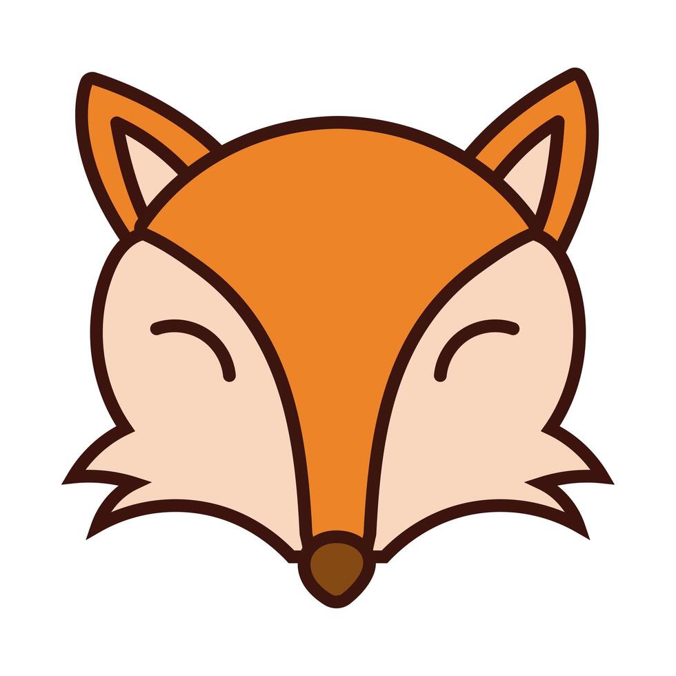 fox animal line and fill style icon vector