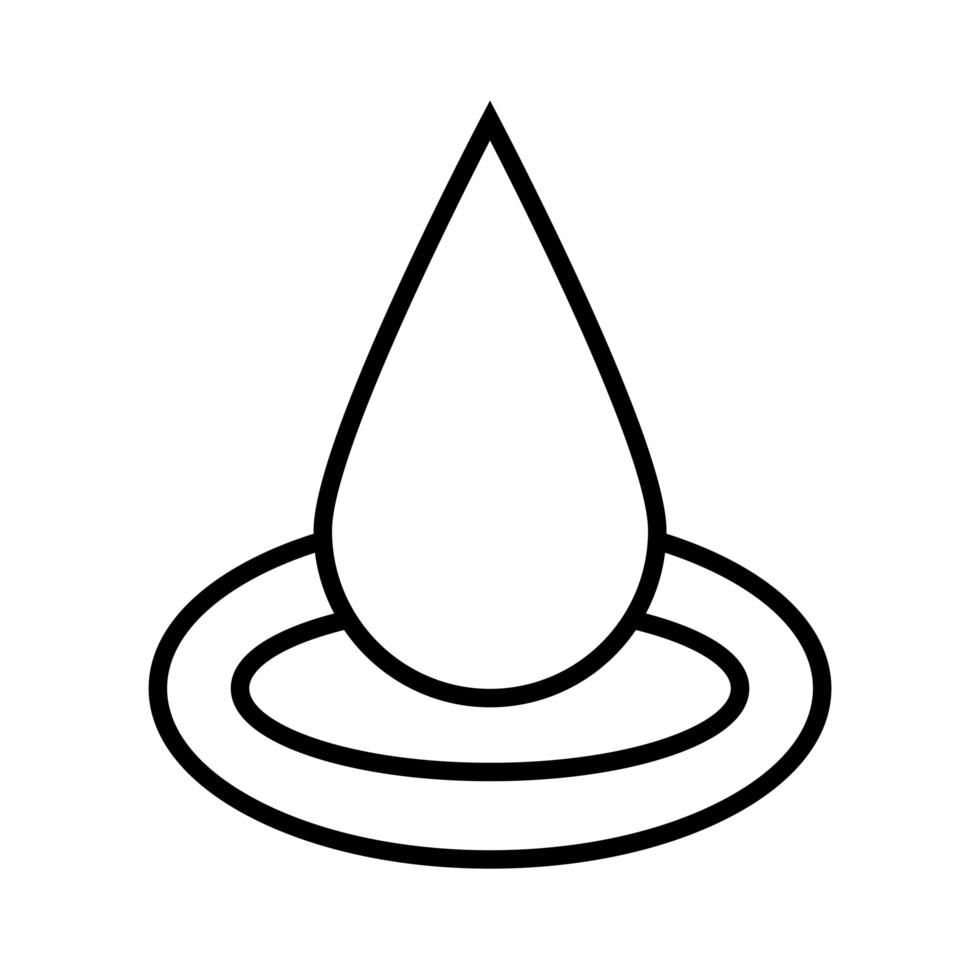 icono de estilo de línea de gota de agua vector
