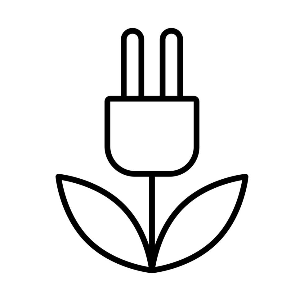 energy connector wire with leaf line style vector