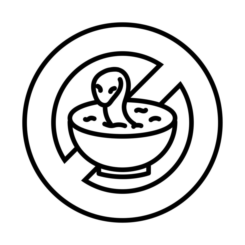 forbidden to eat snake line style icon vector