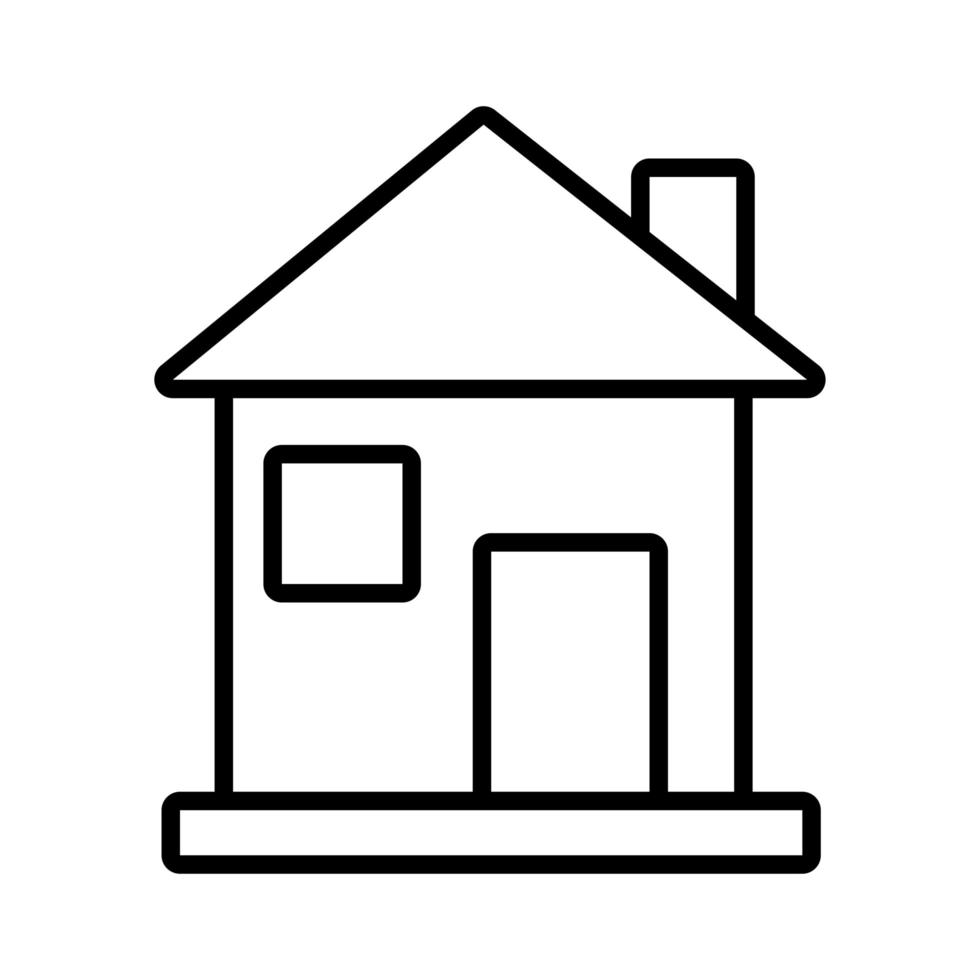 icono de estilo de línea de fachada de casa vector