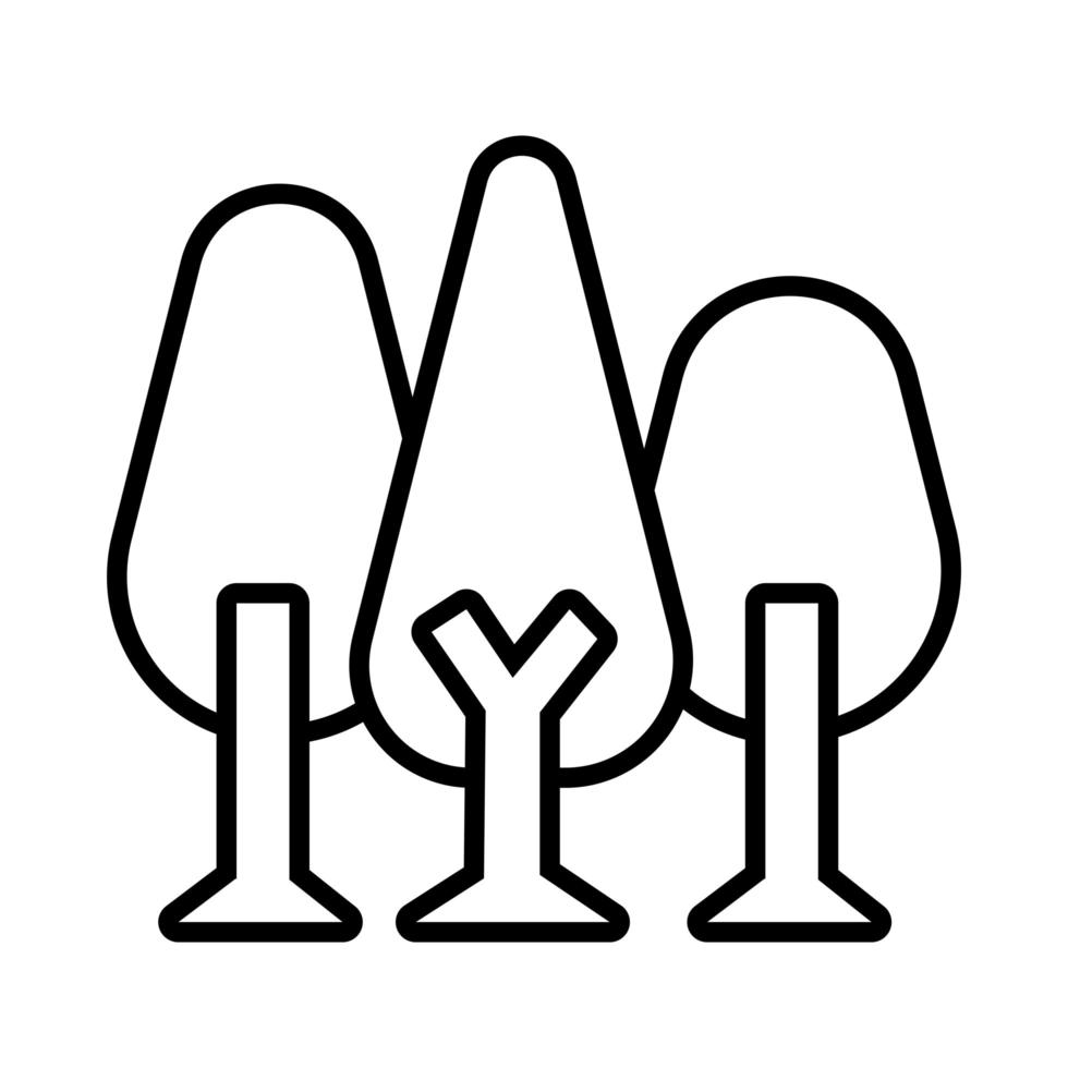 trees plants nature line style icon vector
