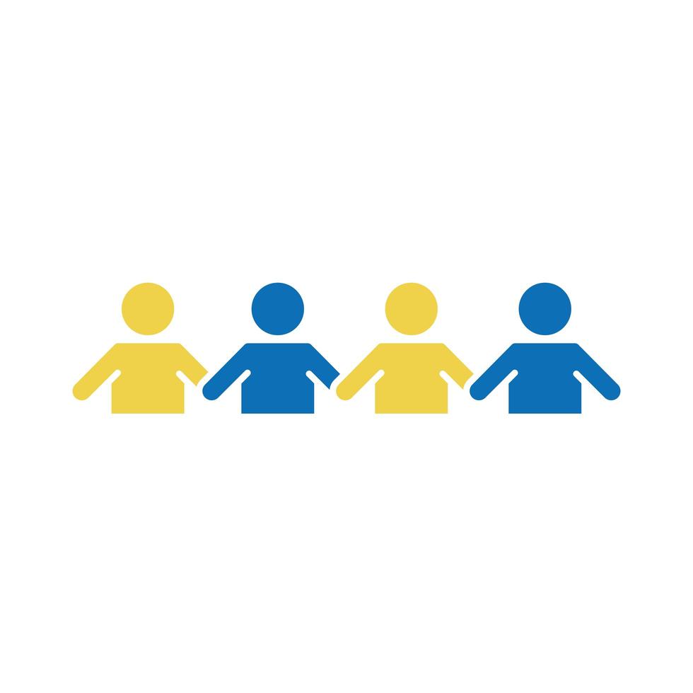 world down syndrome day childrens holding hands flat style vector