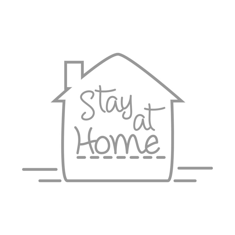 new normal stay at home after coronavirus hand made line style vector