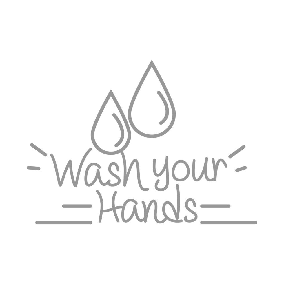 new normal wash your hands lifestyle care after coronavirus hand made line style vector