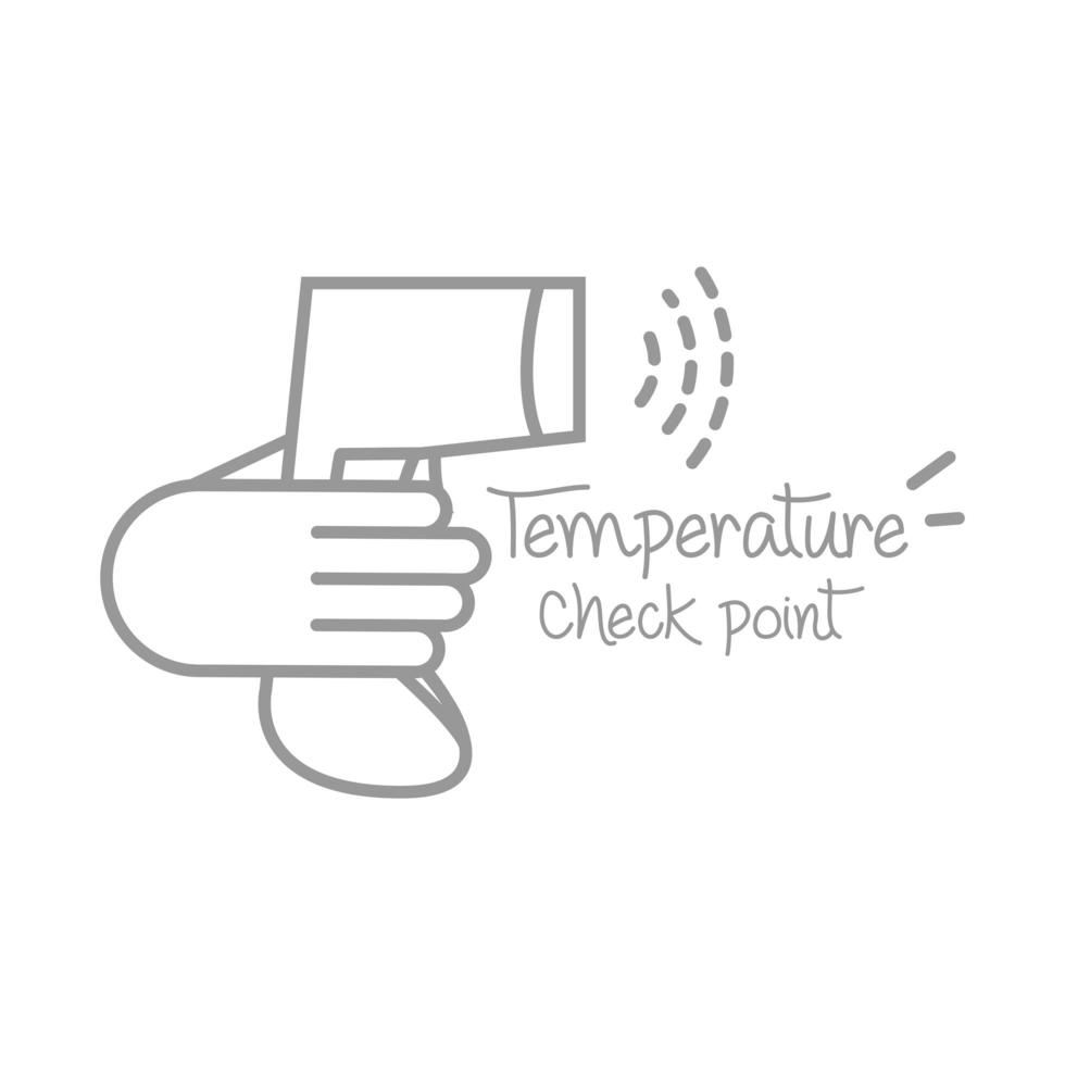 new normal temperature check point prevention after coronavirus hand made line style vector