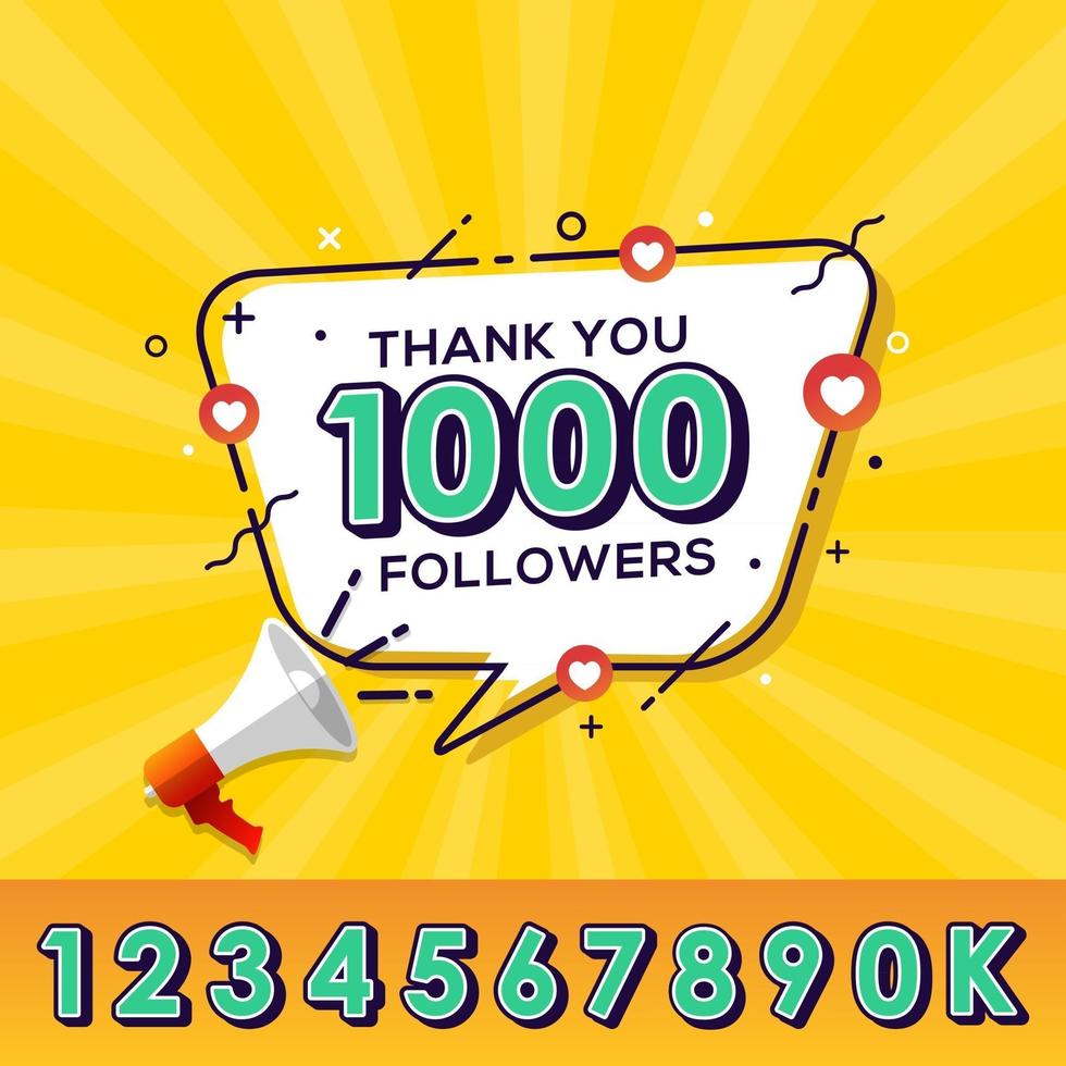 Thank you followers congratulation banner a large number of subscribers vector