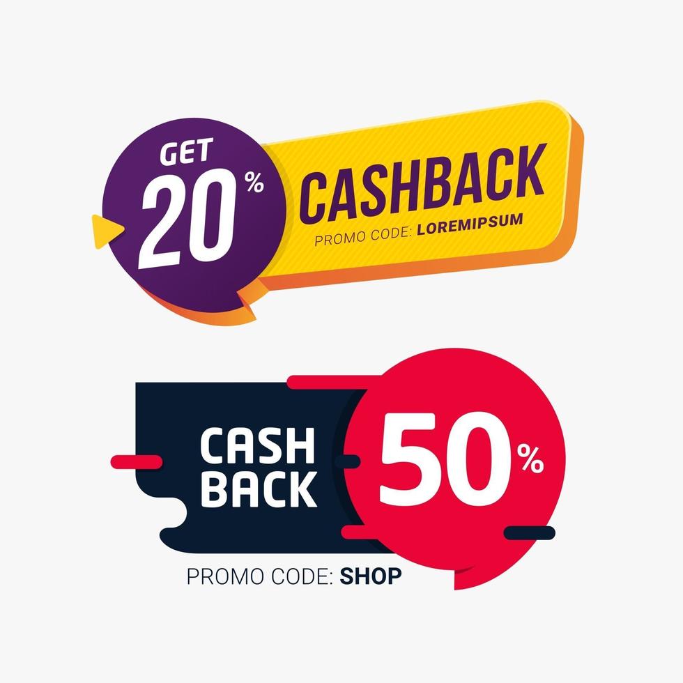 Cashback tags vector badges template
