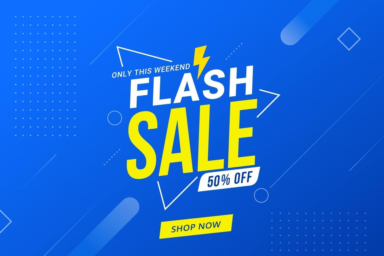 Flash sale banner promotion discount offer vector