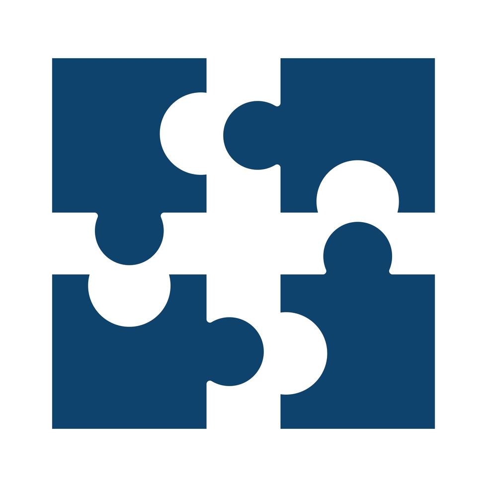 puzzles jigsaw toy strategy solution silhouette icon vector