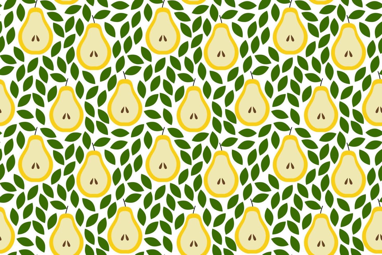 Tropical background with pears Fruit repeated background vector