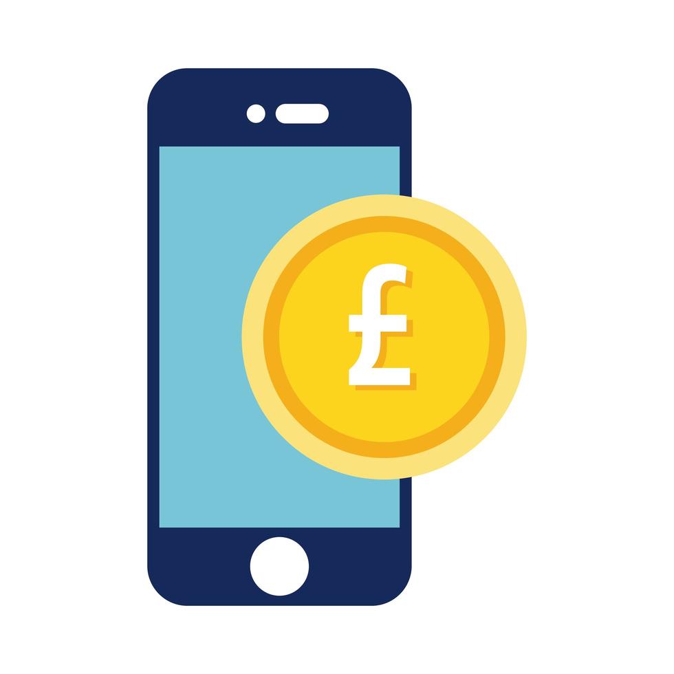smartphone with sterling pound flat style vector