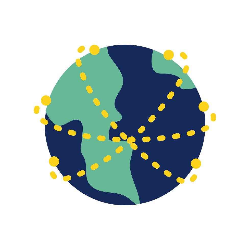 earth planet flat style icon vector