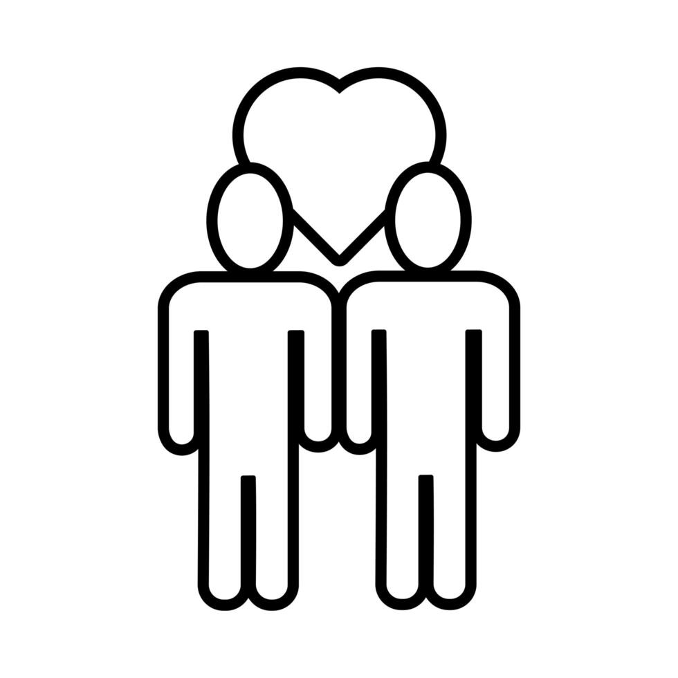 humans figures with heart solidarity line style vector