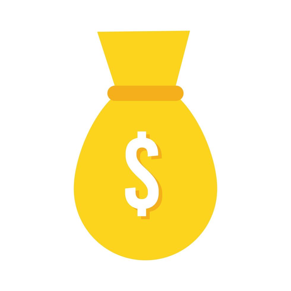 money bag flat style icon vector